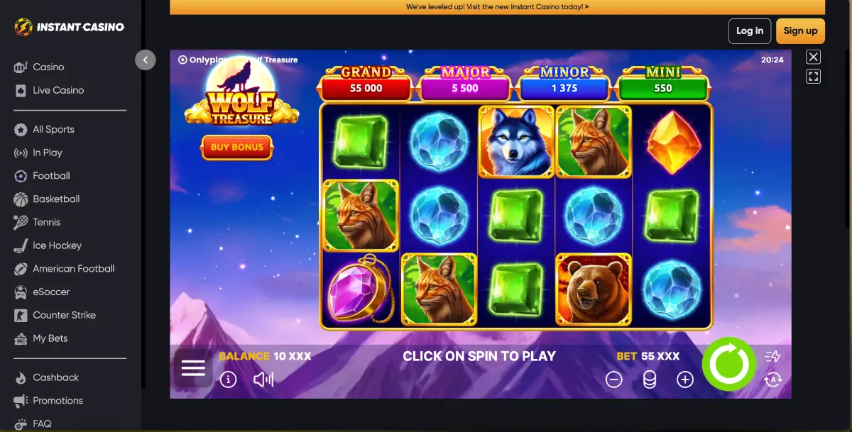 Play Wolf Treasure slot online